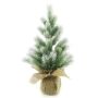 Sapin de Noël artificiel PORI, givré, sac de jute naturel, 30cm, Ø15cm