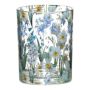 Photophore en verre MARIELUISE à motif fleurs de printemps, multicolore-mat-transparent-brillant, 18cm, Ø12cm