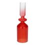 Bougeoir ADDELYNE en verre, pour bougies cylindriques, rouge-transparent, 17,2cm, Ø5cm