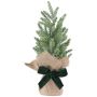 Arbre décoratif épicéa TENNES dans un sac en jute, avec un nœud, 27cm
