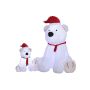 XXL Ours polaires déco CASIMARO, gonflable, en peluche, LEDs, blanc, 165x170x183cm