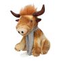 en peluche Dekotier Taureau STADEN, assis, brun-gris, 24x18x37cm