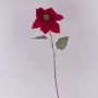 Poinsettia artificiel en velours LIBASSE, rouge foncé, 65 cm