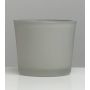 Bougeoir en verre ALENA FROST, gris mat, 9cm, Ø10cm