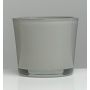 Pot de fleurs en verre ALENA, gris, 11cm, Ø11,5cm