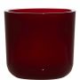 Bougeoir en verre NICK, rouge, 13cm, Ø14cm