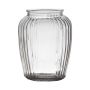 Vase en verre NOLAN, rayures verticales, transparent, 19,5cm, Ø15,5cm