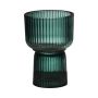 Grand photophore KENSIE, verre, rainuré, vert-transparent, 15,5 cm, Ø 10,5 cm