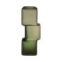Vase pour fleurs RAELYN, verre, aspect Tetris, vert, 37cm, Ø14,5cm