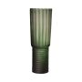 Vase de table ROWAN, verre, rainures, vert, 42,5cm, Ø14,5cm