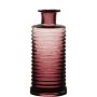 Vase bouteille en verre STUART avec rainures, rose fuchsia-transparent, 21,5cm, Ø9,5cm