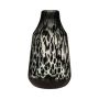 Vase à fleurs RUSSELL, en verre, motif léopard, noir-beige-transparent, 30 cm, Ø 17,5 cm