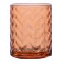 Photophore en verre FREDERIEKE à cannelures, orange-transparent, 10cm, Ø8,5cm