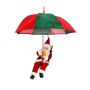 suspendu Père Noël Noël SISSON avec Schirm, LEDs, rouge-vert, 77cm, Ø70cm