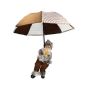 suspendu Père Noël Noël SISSON avec Schirm, LEDs, brun-blanc, 60cm, Ø50cm