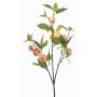 Branche artificielle de pêcher BLORIX avec fruits, couleur pêche, 85 cm