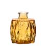 Bouteille en verre FIZZY à cannelures, jaune-transparent, 7x5x8cm