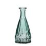 Vase bouteille THIFFANY en verre, à cannelures, turquoise-transparent, 14,5cm, Ø7cm