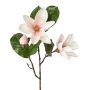 Branche de fleurs artificielles Magnolia PLORNE, rose clair-blanc, 70cm