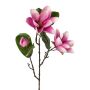 Branche de fleurs artificielles Magnolia PLORNE, rose fuchsia, 70cm