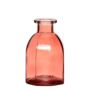 Bouteille en verre JAZZY à cannelures, rouge-transparent, 10cm, Ø6,5cm