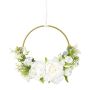 Anneau floral artificiel de pivoine et de campanule KEFRO, blanc, Ø25cm