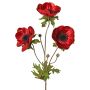 Branche d'anémone en velours WINFAS, rouge foncé, 75 cm, Ø 9-11 cm