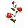 Branche de gloriosa en velours DINFAS, orange foncé-doré, 80cm