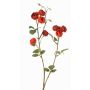 Branche de rose-chou artificielle LORRAINE, collection écologique, rouge-orange, 60cm, Ø3cm