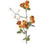 Branche de rose-chou artificielle LORRAINE, collection écologique, jaune-orange, 65cm, Ø2,5cm