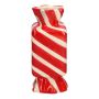 Vase soliflore carré en forme de bonbon AMIEL en céramique, avec des lignes obliques, rouge-blanc, 6,5x6,5x15cm
