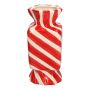 Vase soliflore carré en forme de bonbon AMIEL en céramique, avec des lignes obliques, rouge-blanc, 9x9x20cm