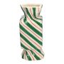 Vase soliflore carré en forme de bonbon AMIEL en céramique, avec des lignes obliques, vert-rouge-blanc, 9x9x20cm