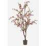 Arbre de magnolia artificiel JINKFUN avec fleurs, tronc artificiel, rose, 170 cm