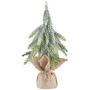Arbre décoratif Épicéa URUM dans un sac en jute, givré, 35cm