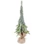 Arbre décoratif Épicéa URUM dans un sac en jute, givré, 55cm
