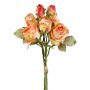 Bouquet artificiel de roses JARZO, jaune-orange, 55cm