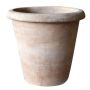 Pot de fleurs ELVORN en terre cuite, fait main, patiné, brun, 55cm, Ø58cm