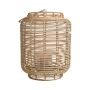 Lanterne en fibre naturelle AMBROSIA en rotin, anse, insert en verre, beige, 52cm, Ø28cm