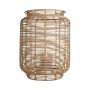 Lanterne en fibre naturelle AMBROSIA en rotin, anse, insert en verre, beige, 60cm, Ø32cm