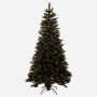 Sapin artificiel ASKER SPEED avec pommes de pin, reflet doré, noir, 225cm, Ø120cm