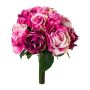 Bouquet de fleurs artificielles Roses GABLON, rose fuchsia-violet, 35cm