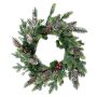 Couronne de Noël artificielle NARVIK, baies, pommes de pin, vert-rouge, Ø50cm