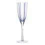 Coupe de champagne OCTAVIUS à rayures, bleu-transparent, 25cm, Ø7,5cm