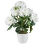 Fleur artificielle Hortensia VITROS en pot décoratif, blanc, 50cm
