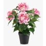 Hortensia artificiel DORJA dans un pot décoratif, rose, 40 cm