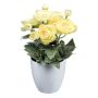 Fleur artificielle Renoncule SLIVOR en cache-pot en mélamine, jaune clair, 20cm