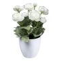 Fleur artificielle Renoncule SLIVOR en cache-pot en mélamine, blanc, 20cm