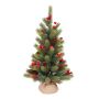 Sapin artificiel HANKA, pommes de pin, fruits, sac de jute, 60cm, Ø30cm
