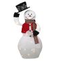 Bonhomme de neige déco COLWOOD avec fonction mouvement, LEDs, blanc-rouge-noir, 45cm